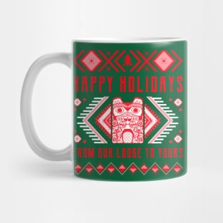 Beaver Totem Ugly Sweater Holiday Lodge Mug